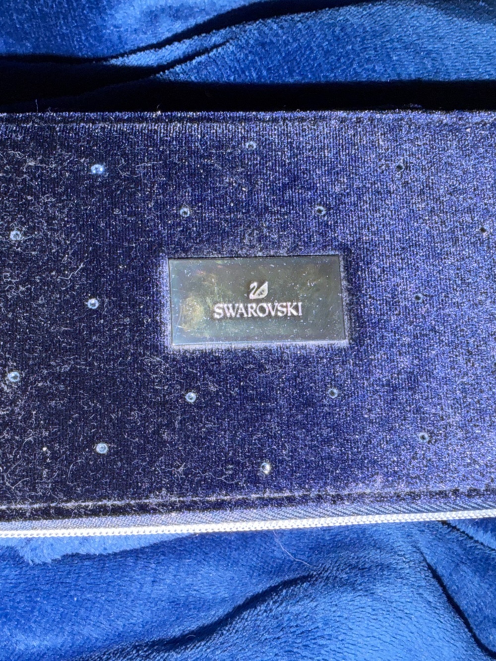 Authentic Swarovski Velvety Jewelry Travel Case with Crystals